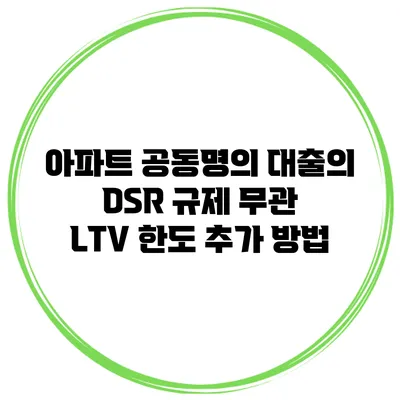 아파트 공동명의 대출의 DSR 규제 무관 LTV 한도 추가 방법