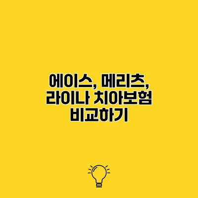 에이스, 메리츠, 라이나 치아보험 비교하기