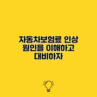 자동차보험료 인상 원인을 이해하고 대비하자