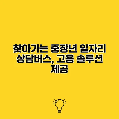 찾아가는 중장년 일자리 상담버스, 고용 솔루션 제공