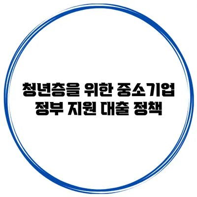 청년층을 위한 중소기업 정부 지원 대출 정책