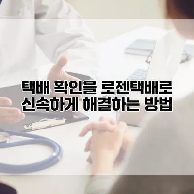 택배 확인을 로젠택배로 신속하게 해결하는 방법