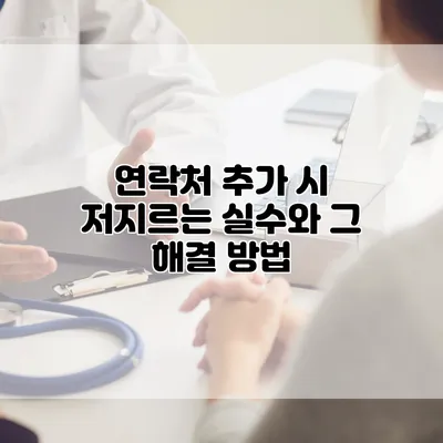연락처 추가 시 저지르는 실수와 그 해결 방법